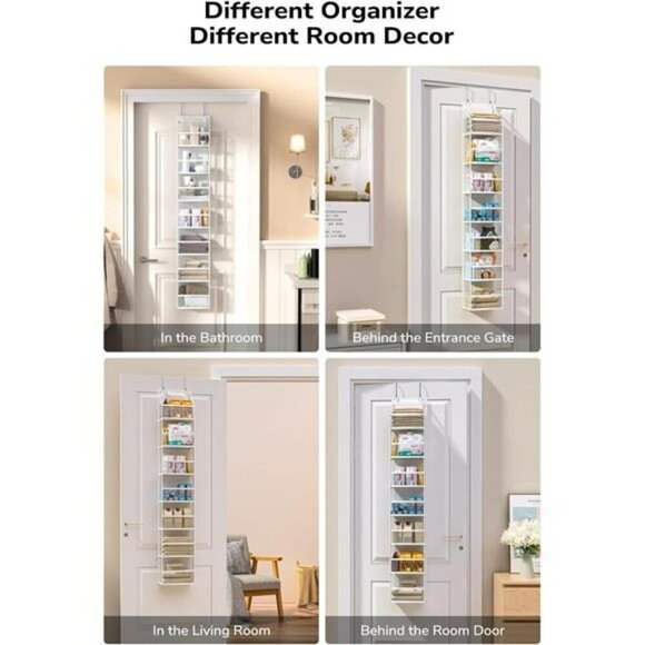 Over The Door Hanging Organizer 7 Shelf Clear Pocket Closet Storage Rack - Picture 7 of 8